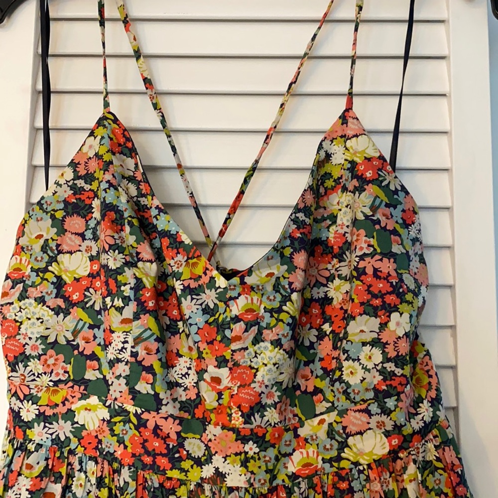 J Crew - liberty print, tea length dress, sz 2
